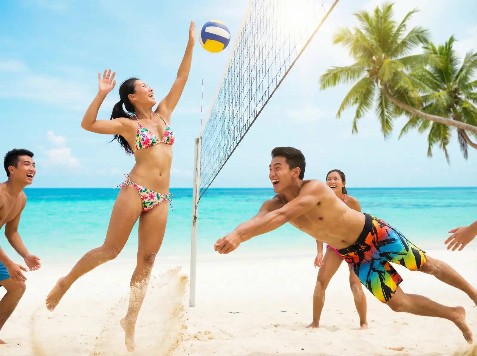 爱情岛论坛-热门社区|互动社区|热帖推荐|爱情岛论坛 嘉宾们在沙滩上打排球
